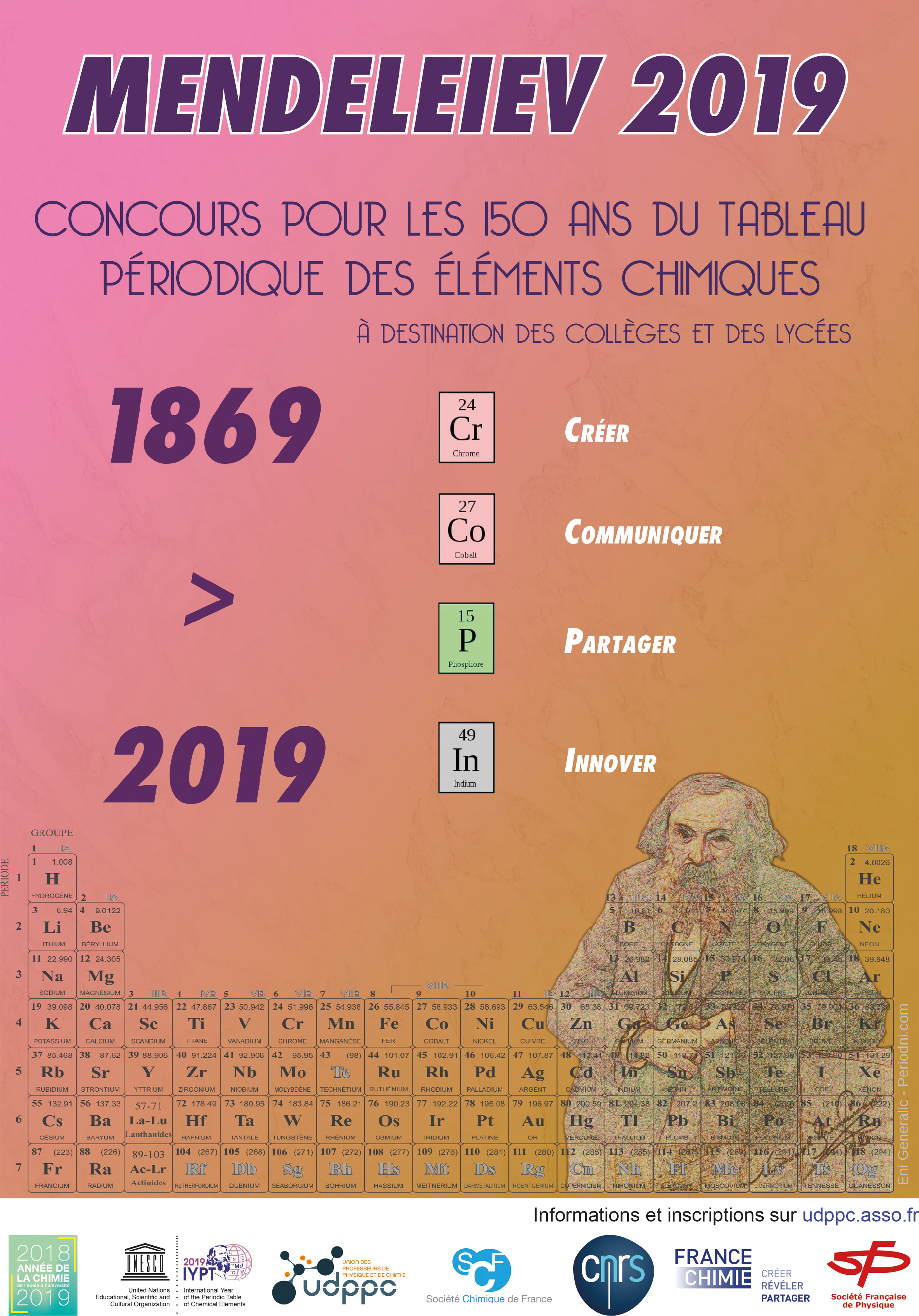 Concours Mendeleïev 2019 – Inscription jusqu’au 21 décembre