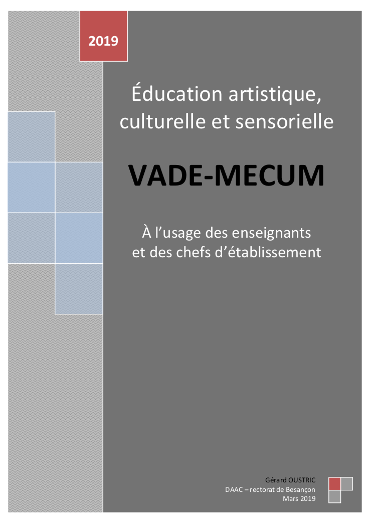 Education artistique, culturelle et sensorielle – Vade-mecum