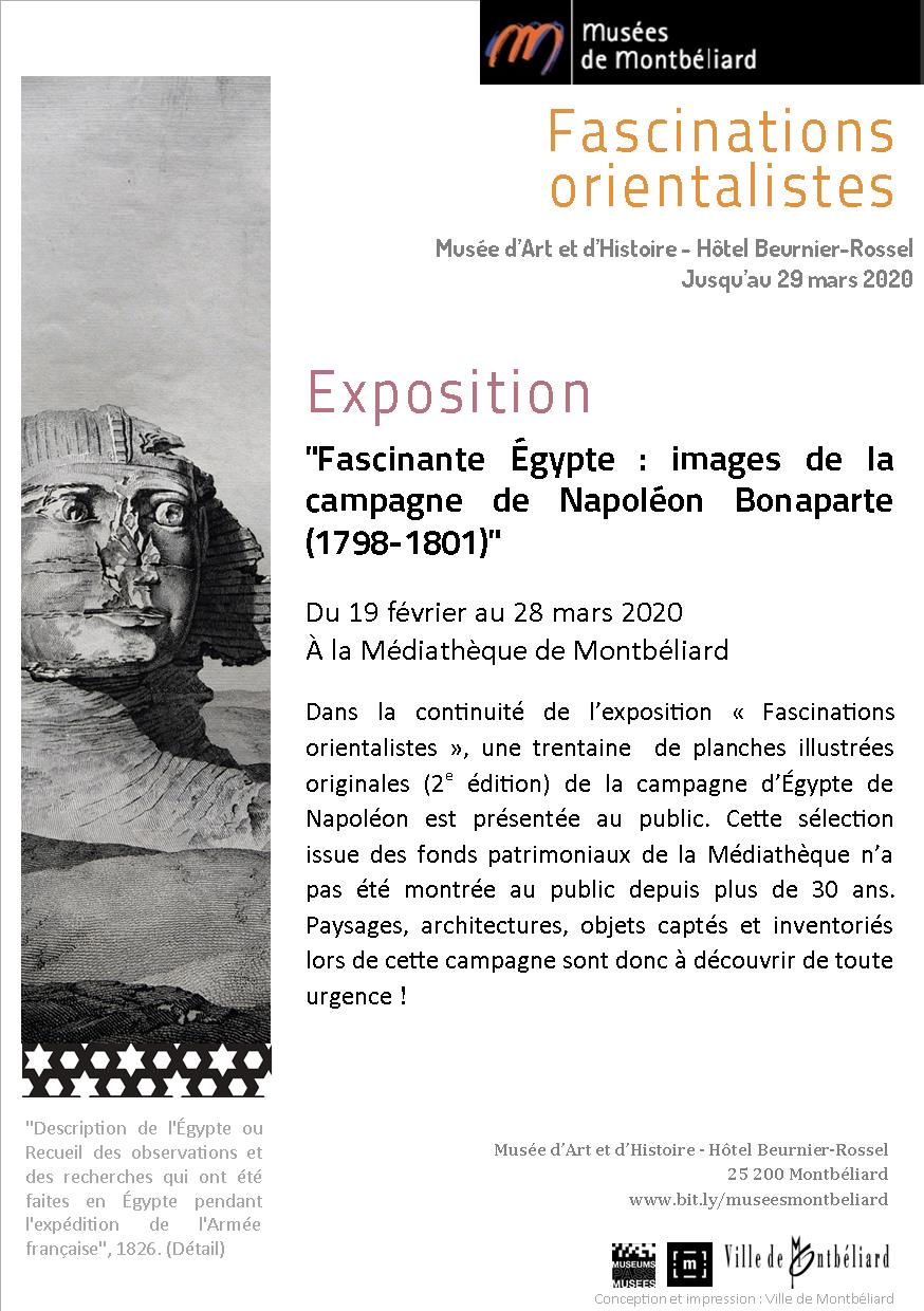 Médiathèque & Musées de Montbéliard – Invitation à l”inauguration de l’exposition “Fascinante Egypte”